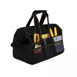 Portable Electrician Tool Bag Multi-function Capacity Tote Bags Black (13”)