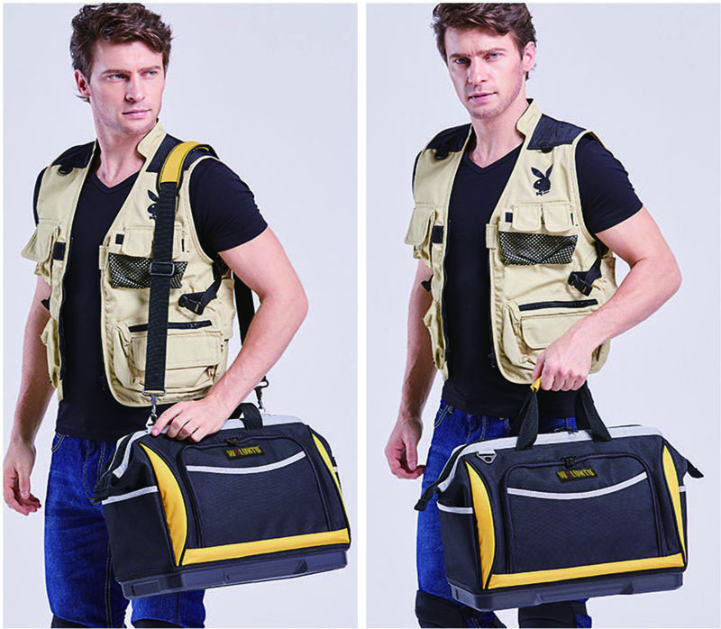 High-quality-waterproof-Portable-engineer- canvas-heavy-duty- electrician-tools-bag-Shoulder-Electrician-bag-plastic-bottom