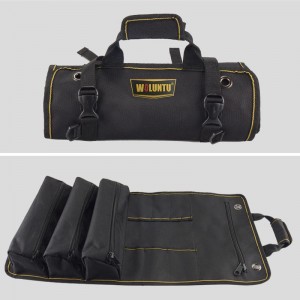 WOLUNTU® 1200D Tool roll pouch coiling block tool bag Roll Up Pouch black Coiling Block Bag Rolling Organizer