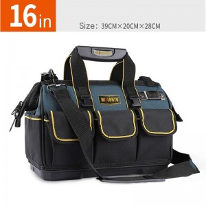 Heavy Duty Wide Mouth large capacity Tool Bag with thicken plastic bottom,16inches