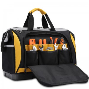 High quality waterproof Portable engineer canvas heavy duty electrician tools bag Shoulder Electrician bag plastic bottom