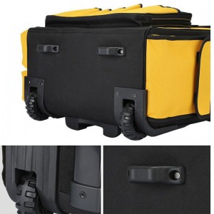 Effort saving pull rod Electrician tools bag Portable  Multi-function Trolley Roller type hardware tools bag Canvas tools bag; functional Large Capacity Tools Bag Work Heavy Duty Wheels Tool Bag Trolley.