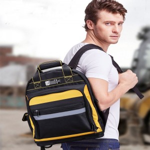 15-Pocket Multi-functional Heavy-Duty Tool Backpack, ABS Plastic of thichended Material Hard bottom strong Waterproof and Puncture Proof, Padded Back Support, Jobsite Ready: Electricians, Plumbers, Contractors, HVAC.High Quality tools bag;total pockets to easily keep everything organized.