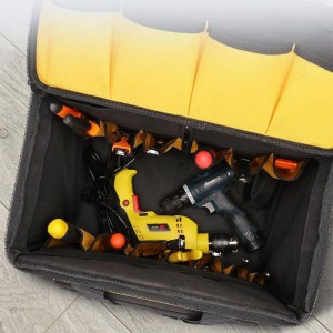 Effort saving pull rod Electrician tools bag Portable  Multi-function Trolley Roller type hardware tools bag Canvas tools bag; functional Large Capacity Tools Bag Work Heavy Duty Wheels Tool Bag Trolley.