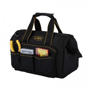 Portable Electrician Tool Bag Multi-function Capacity Tote Bags Black (13”)