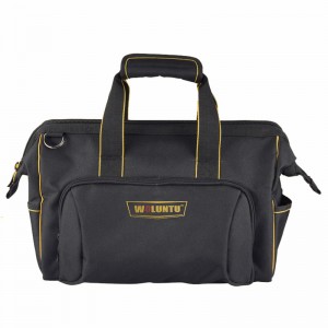 15-inch Customized Logo tool bag, Water Proof Heavy Duty Bag ,Wide Mouth Storage Tool Bag with Adjustable Shoulder Strap;