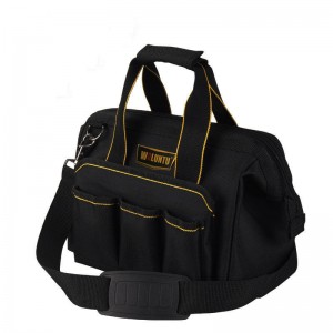 Portable Electrician Tool Bag Multi-function Capacity Tote Bags Black (13”)